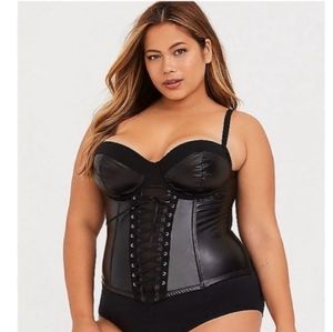 Faux leather corset
